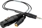 Sescom TRRS to XLR Microphone & 3.5mm Monitoring Jack Cable for Select iPhone/iPod/iPad - 1ft