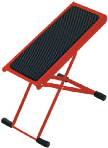 K&M 14670 Red Foot Rest: Strong fully adjustable non skid rubber top Black