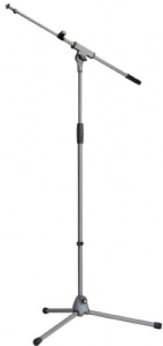 K&M 21080 Heavy Duty Microphone Telescopic Stand (Soft-Touch Gray)