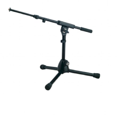 K&M 25950 REIN Low Level Tripod Microphone Stand with Telescoping Boom (28cm, Black)