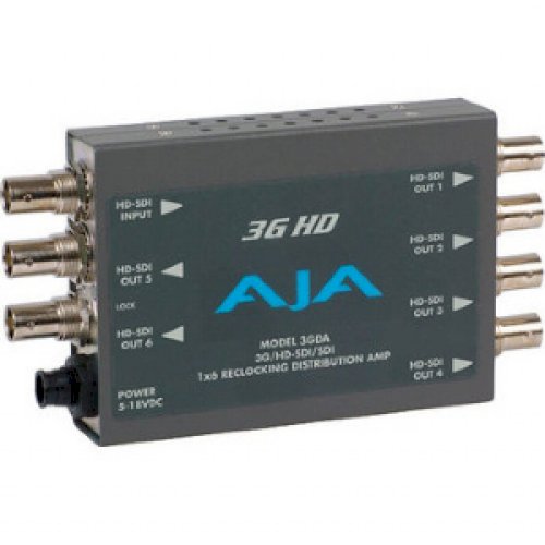 AJA 3GDA 1x6 3G/HD/SD-SDI Reclocking Distribution Amplifier