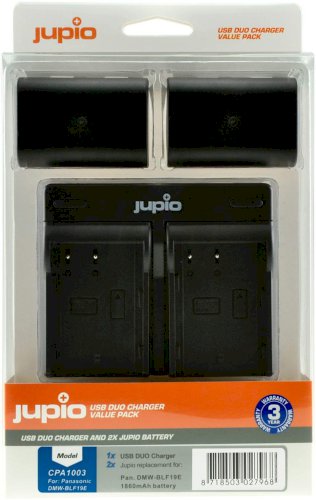 Jupio Pair of DMW-BLF19E Batteries & USB Dual Charger Value Pack (1860mAh)