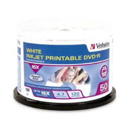 Verbatim 16X DVD-R 4.7GB White IJ Printable