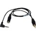 Sescom LN2MIC-ZMH4-MON Line Out to Camera Mic In Headphone Tap Cable