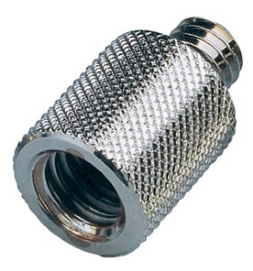 K&M 218 Thread Adapter 1/2" Female to 3/8" Male (Zinc-Plated)