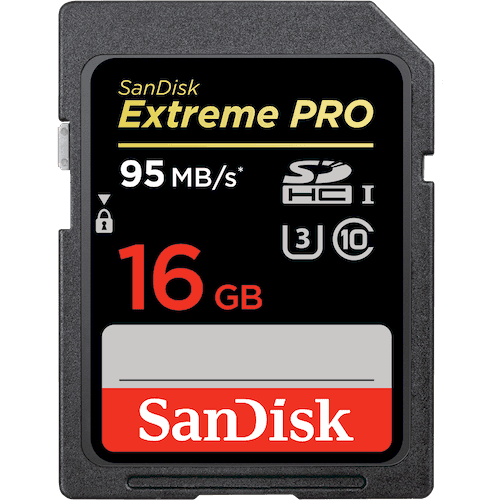 Sandisk Extreme Pro 16GB 95MB/s SDHC UHS-I Memory Card