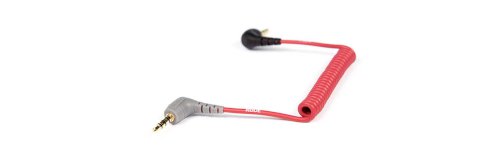 Rode SC7 3.5mm Right-Angle TRS to 3.5mm Right-Angle TRRS Coiled Adapter Cable for Smartphone