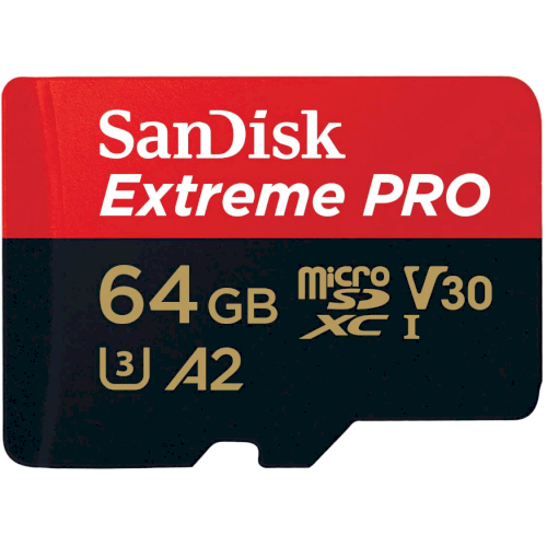 SanDisk 64GB Extreme PRO UHS-I microSDXC Memory Card with SD Adapter