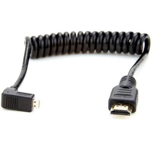 Atomos Coiled Right-Angle MICRO to FULL HDMI Cable (50cm-65cm)