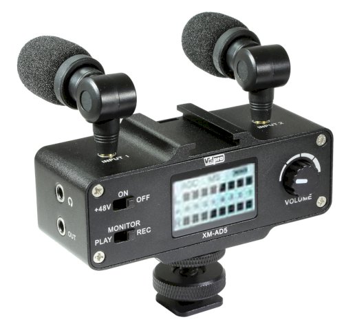Vidpro XM-AD5 Mini Pre-Amp Smart Mixer with Dual Condenser Microphones