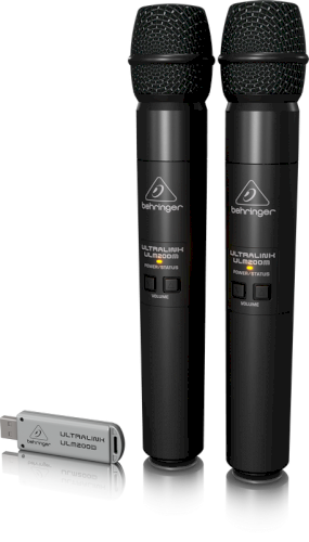 Behringer Ultralink ULM202USB 2.4 GHz Digital Wireless System w/2 Handheld Microphones & Dual-Mode USB Receiver
