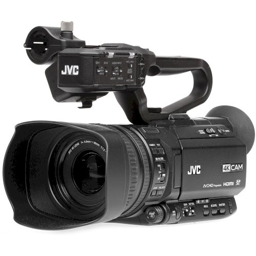 JVC GY-HM250E UHD 4K Streaming Camcorder with Built-in Lower-Thirds Graphics