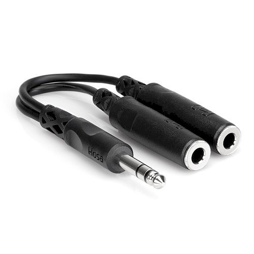 Hosa YPP118 Stereo 1/4" Male to Two Stereo 1/4" Female Y-Cable - 6"
