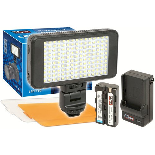 Vidpro Ultra-Slim LED-150 On-Camera Video Lighting Kit - EX-DISPLAY
