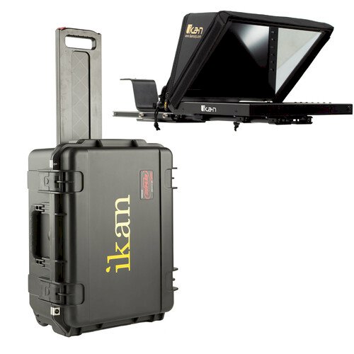 ikan PT4200 Professional 12" Portable Teleprompter Travel Kit with Rolling Hard Case