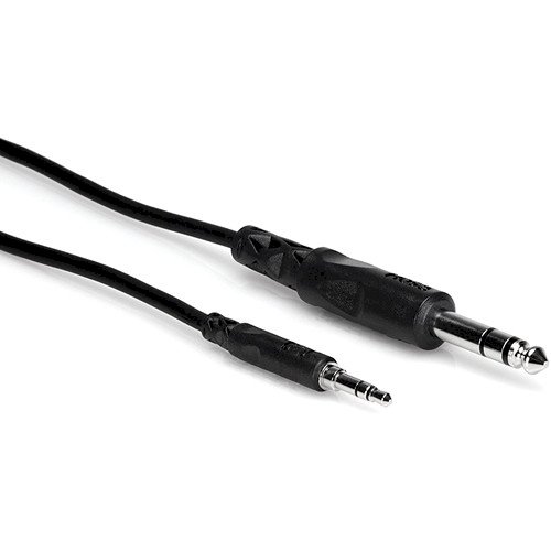 Hosa CMS105 Technology Stereo Mini Male to Stereo 1/4" Male Cable - 5Ft