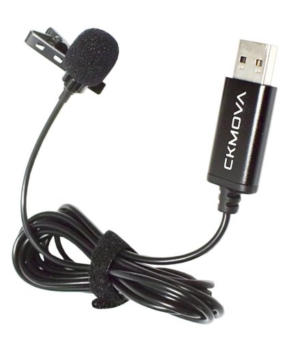 CKMOVA Lavalier Microphone for Windows and Mac Computers with USB-A Input