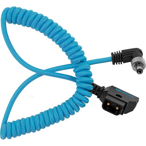 Kondor Blue Coiled D-Tap to Locking DC 2.5mm Right-Angle Cable (Blue)