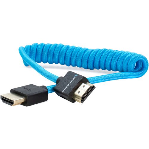 Kondor Blue Coiled HDMI Cable (Blue, 12 to 24")