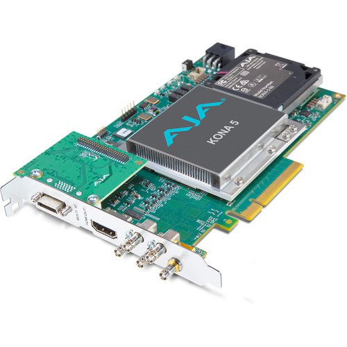 AJA Kona 5 12G-SDI I/O, 10-bit PCIe card, HDMI 2.0 output w/ HFR support (ATX Power)