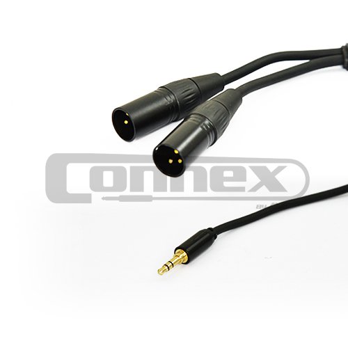 Connex YXMJ3S 3.5mm TRS to Y-Split XLR Male Adapter Cable (0.3m)