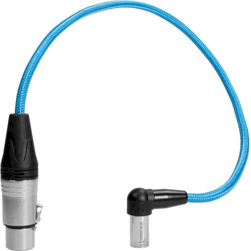 Kondor Blue Right-Angle Mini-XLR Male to XLR Female Cable for BMPCC 6K Pro & Canon C70 (Blue, 17")