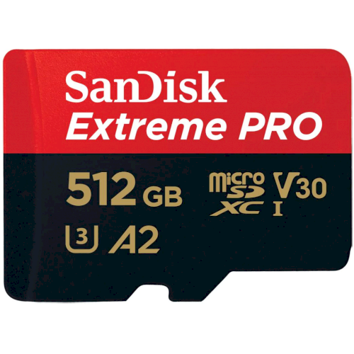 SanDisk 512GB Extreme PRO UHS-I microSDXC Memory Card with SD Adapter
