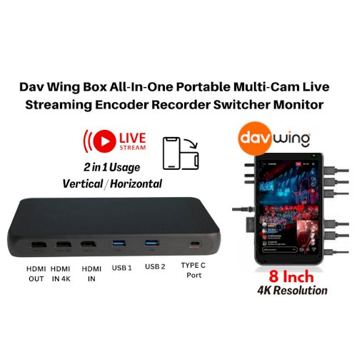 Davwing Box Ultra-Portable Monitor and Live-Encoder for Streaming - Ex-Display