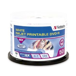Verbatim 16X DVD-R 4.7GB White IJ Printable